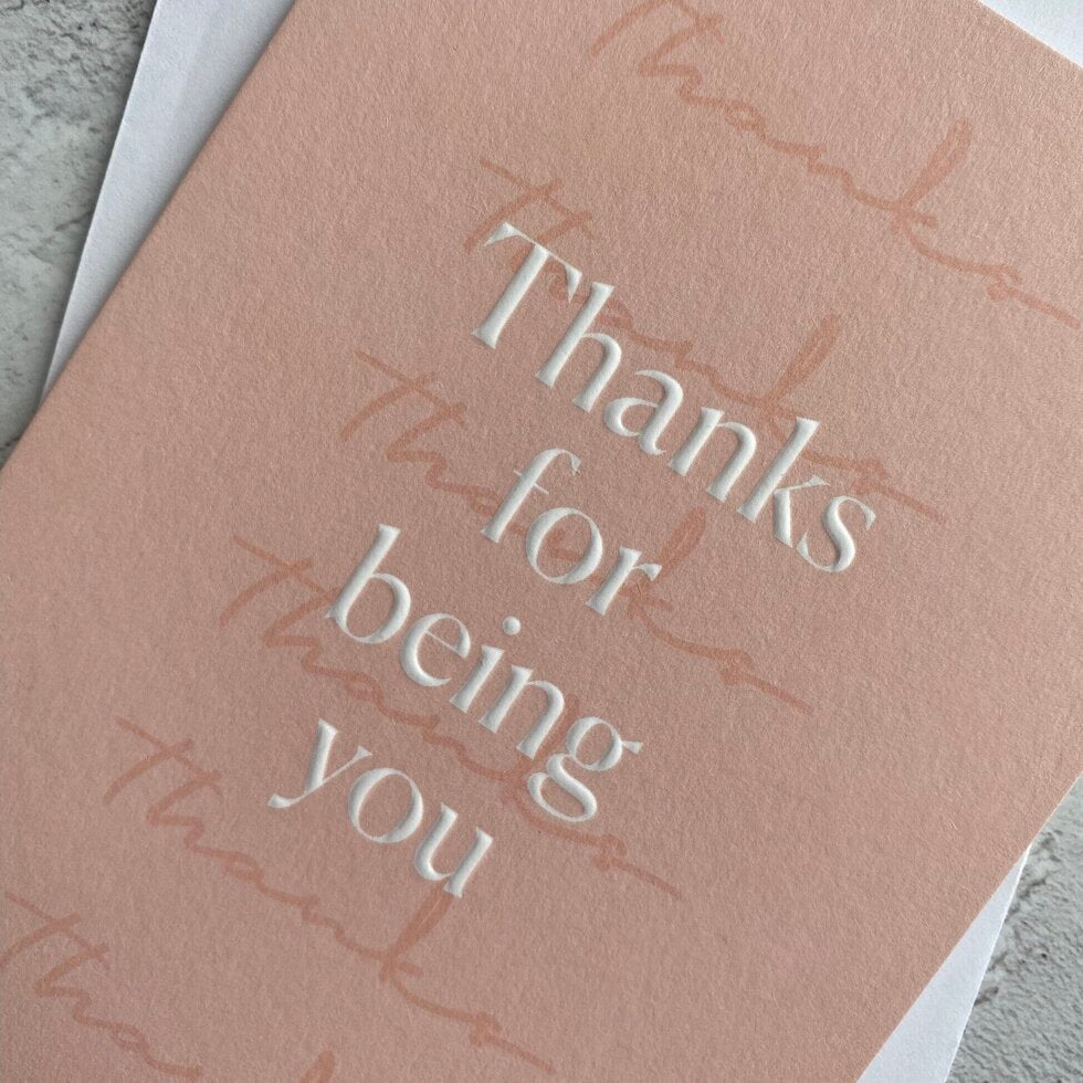 Type Dreams Thanks for Being You Greetings Card by Heyyy