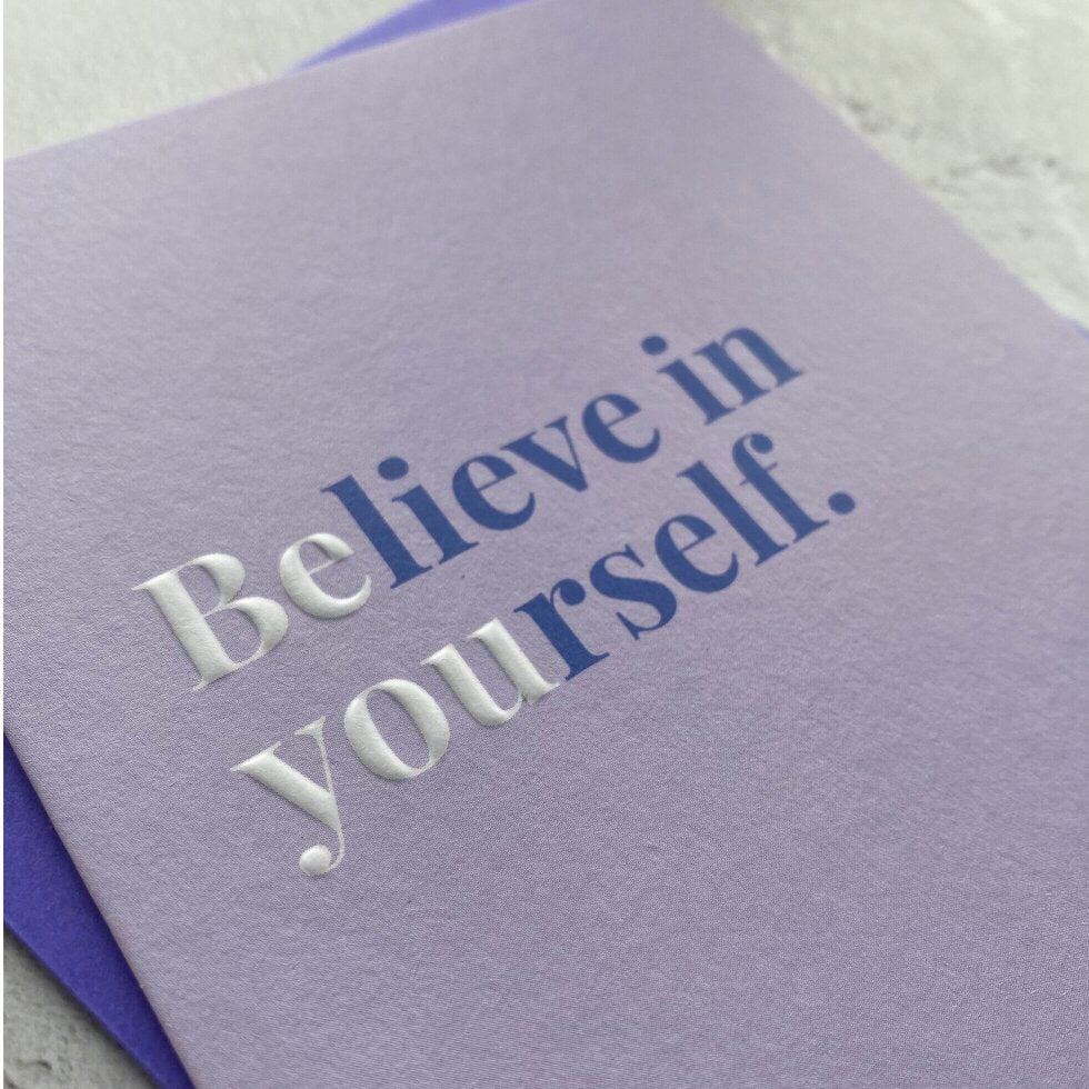 Type Dreams Believe in Yourself Greetings Card by Heyyy