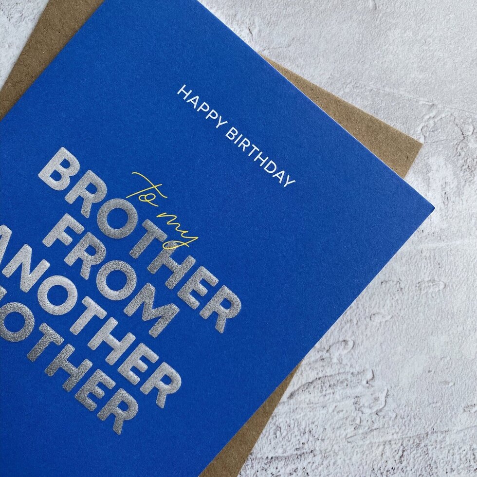 Type Dreams Brother from Another Mother Greetings Card by Heyyy