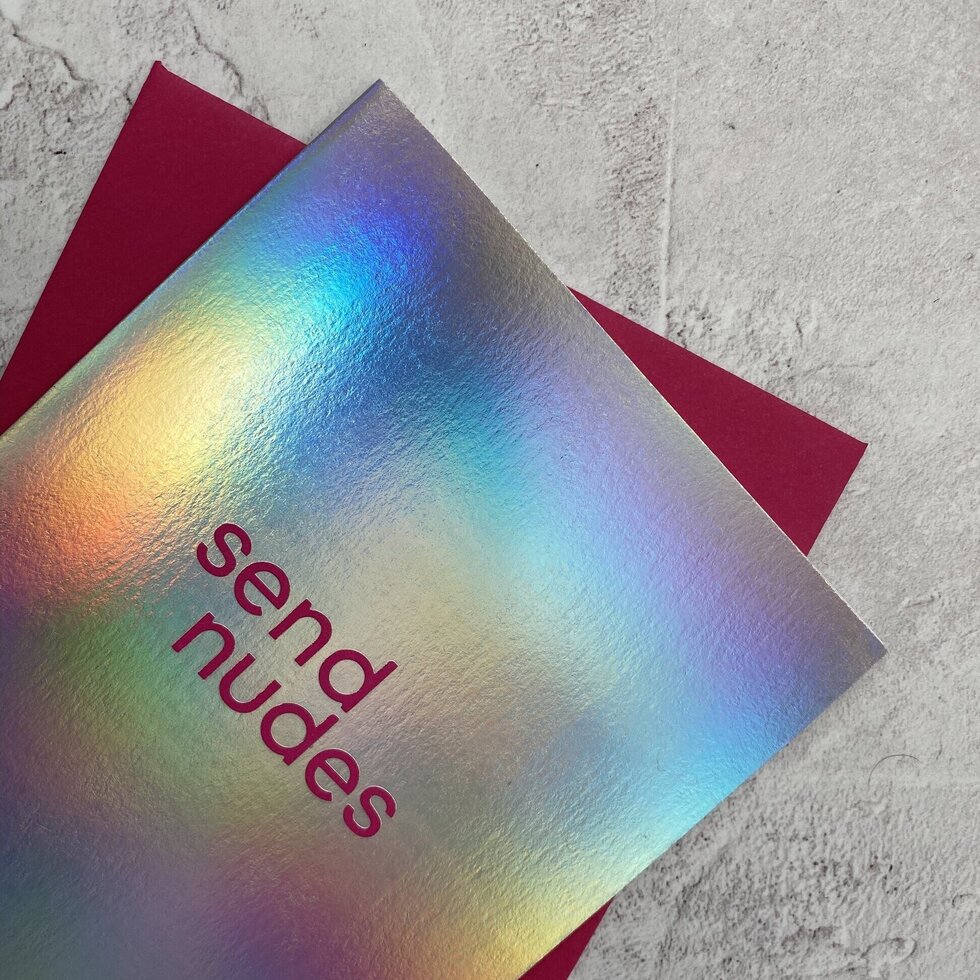 Type Dreams Send Nudes Greetings Card by Heyyy