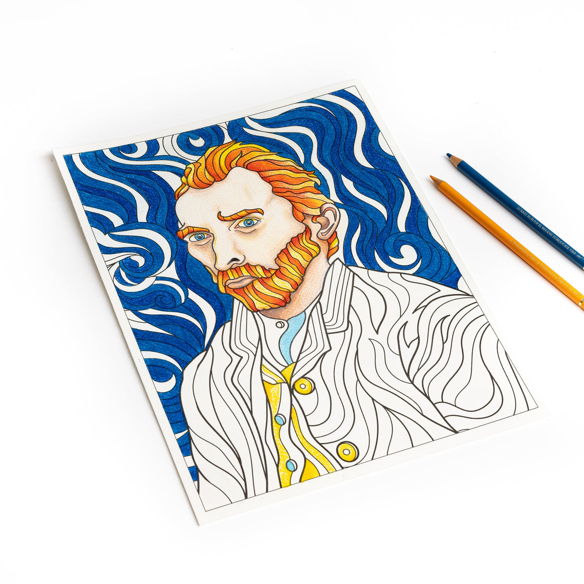 Vincent van Gogh colouring book inside page