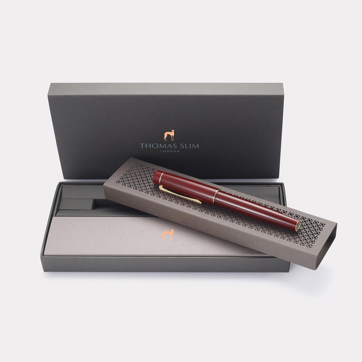 Thomas Slim Tangier Mosaic Rollerball Pen – Carmine Red & Gold