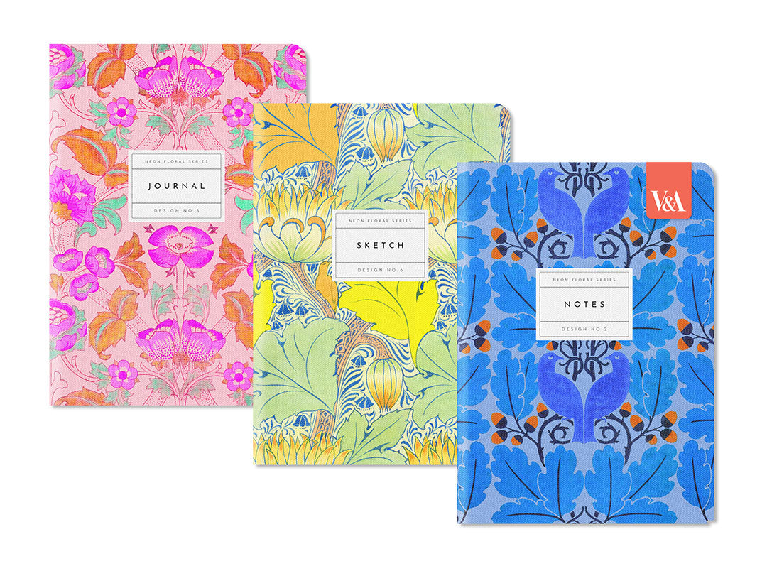 Neon Floral | 3x Stitched Notebook Set (B6) (12533)