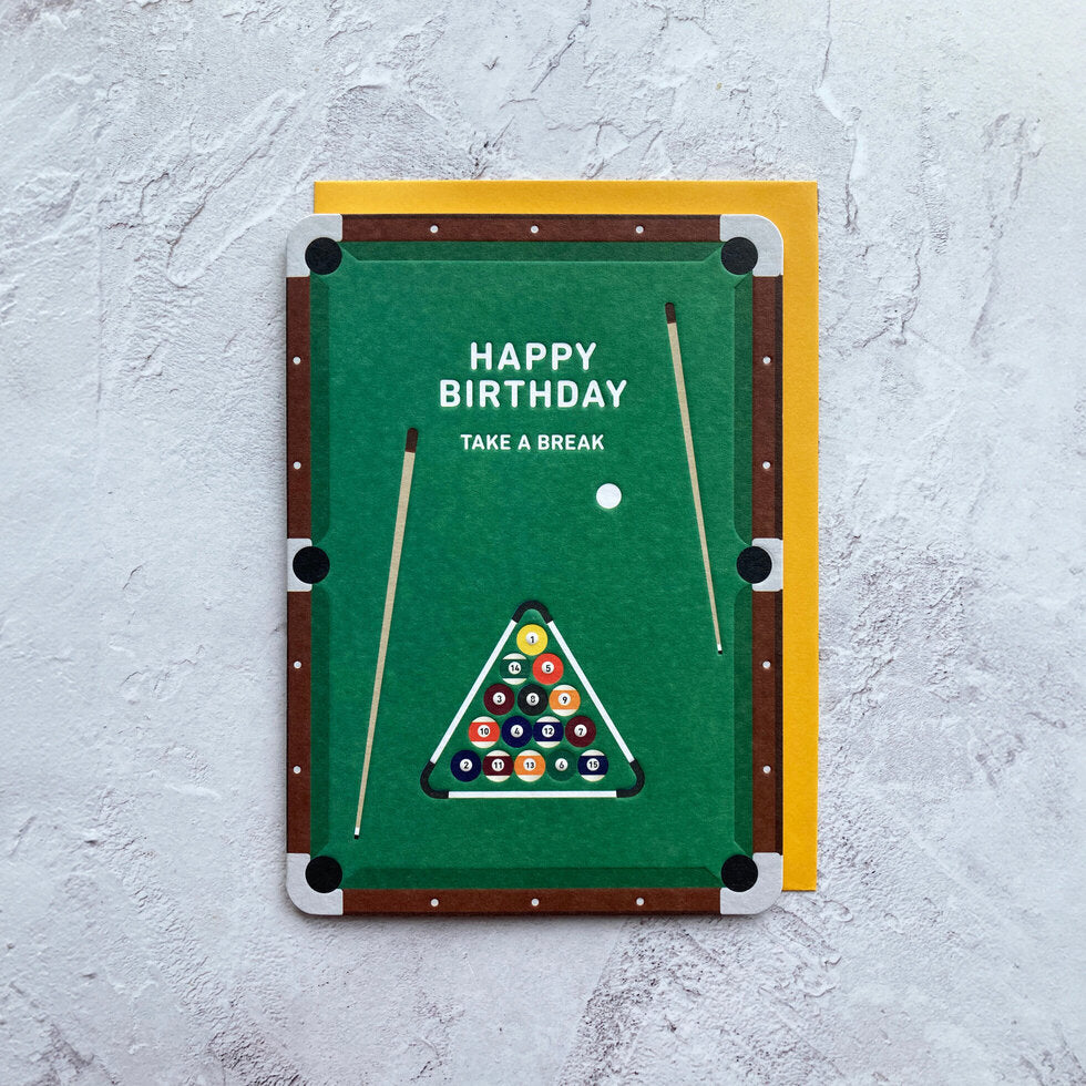 Taking Shape Pool Table Birthday Greetings Card by Heyyy