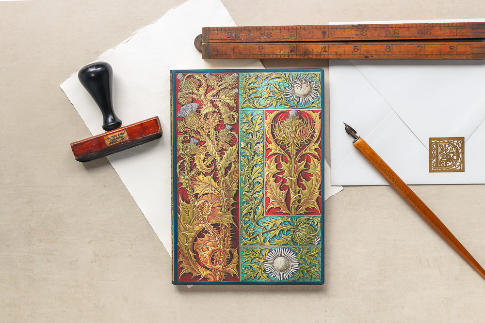 Paperblanks Wild Thistle Mini Softback Flexi Journal – Lined, 208 Pages – design detail
