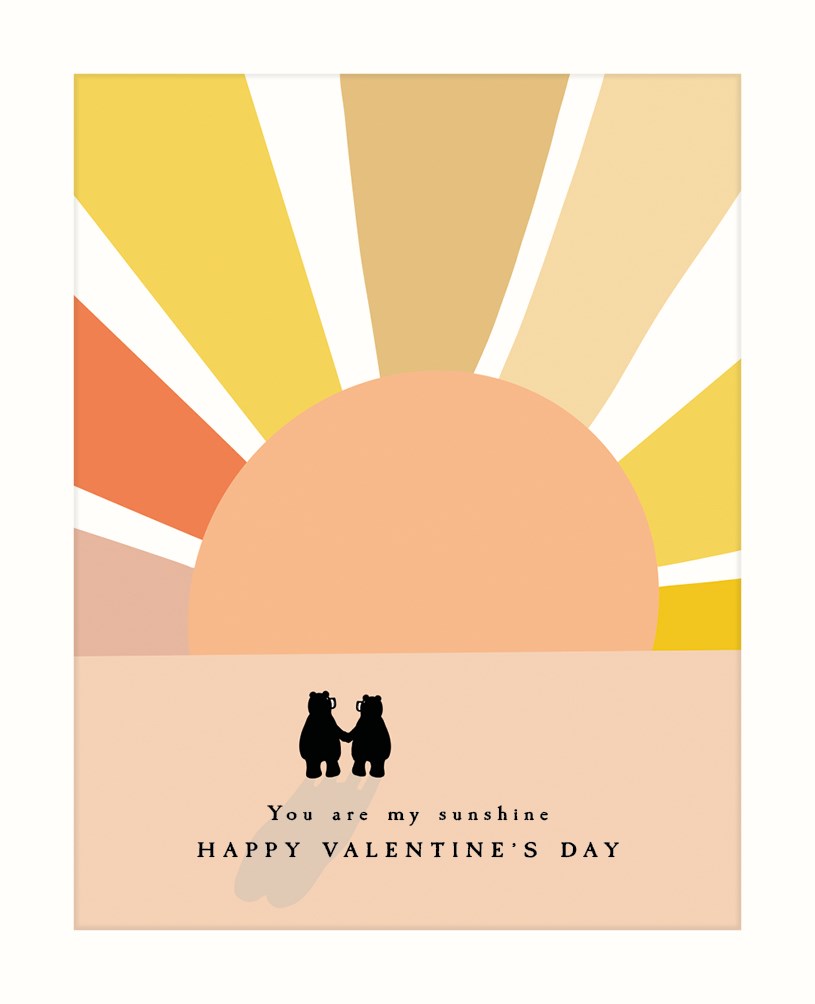 Bears in Sunshine Valentine's Day Card