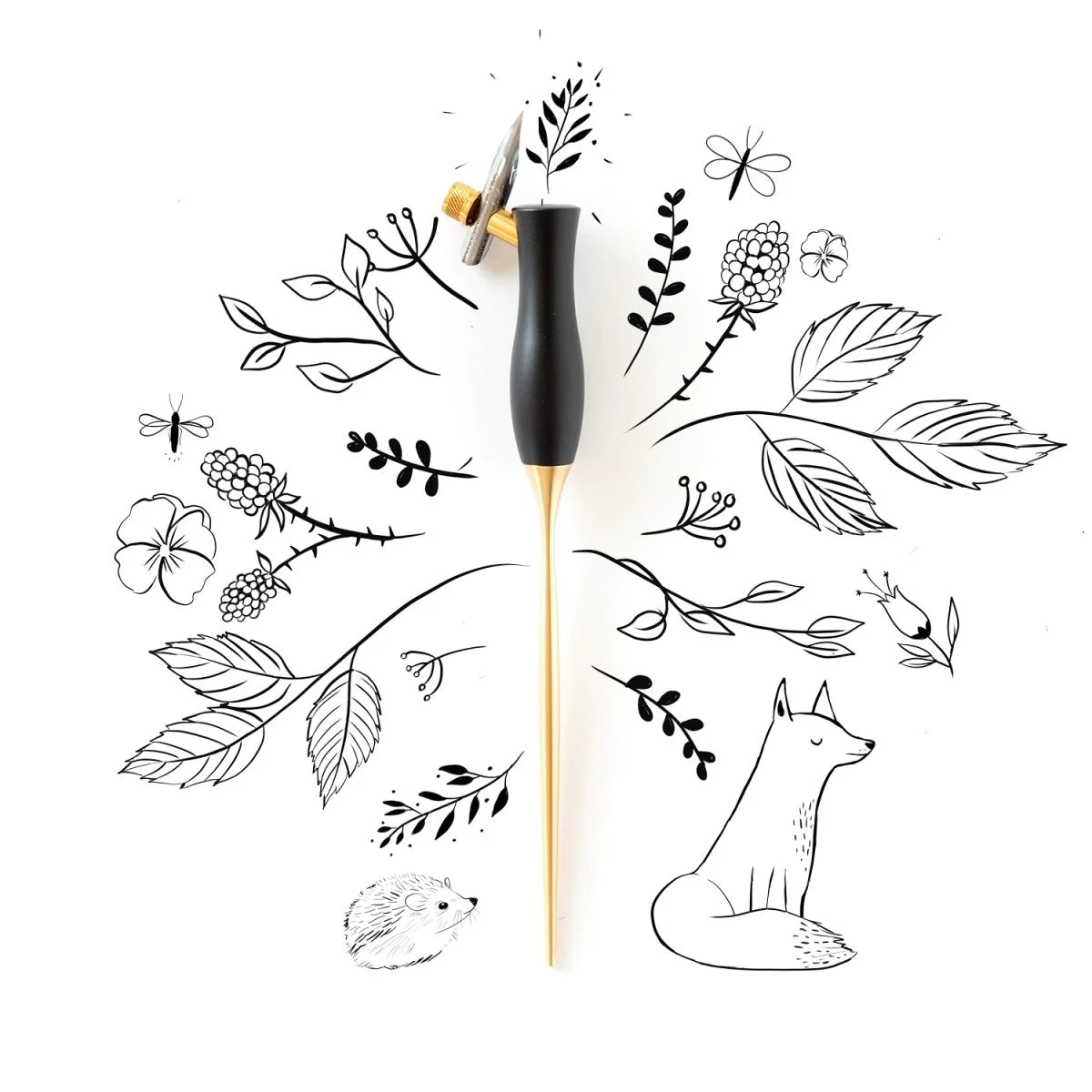 Tom's Studio Oblique Bloom Calligraphy Pen - Black