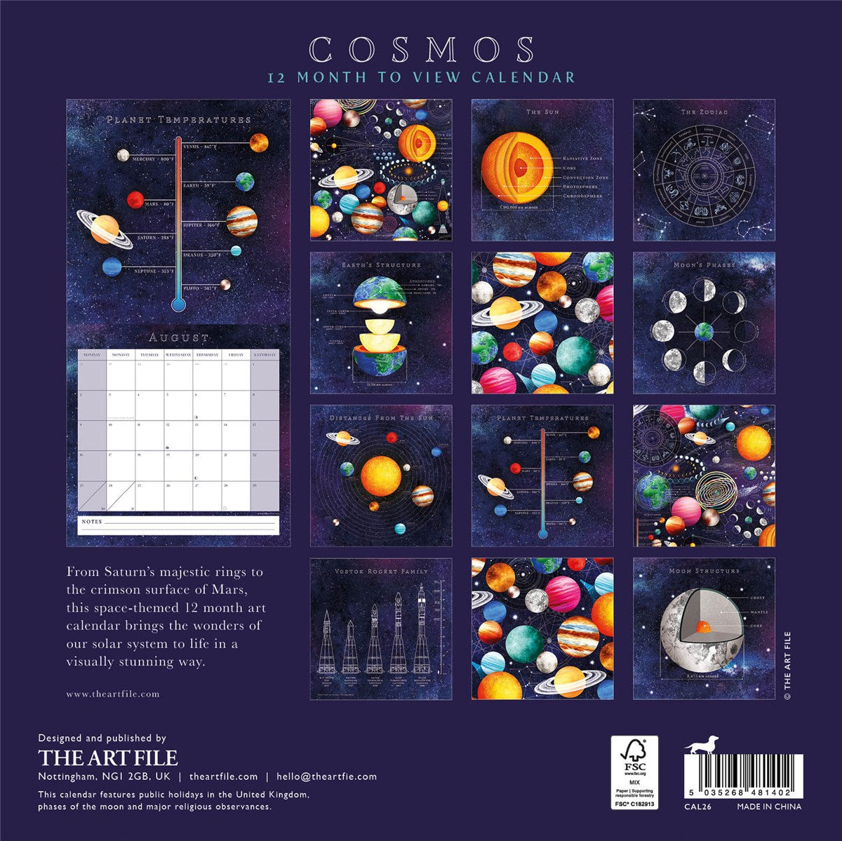 2027 Cosmos Wall Calendar – view 2