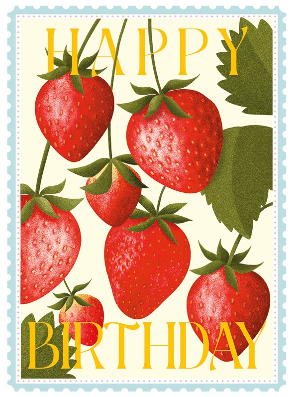 Strawberies Colourburst Card