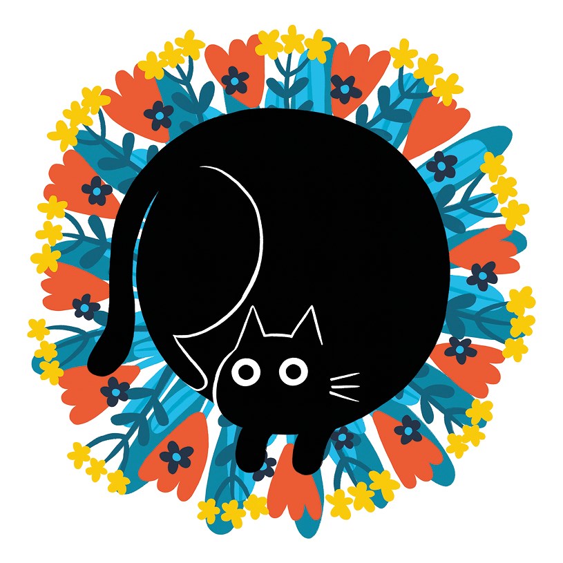 Flower Bed Cat Cat Walk Card