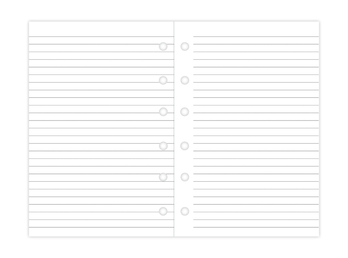 Filofax Pocket White Ruled Notepaper Refill – 25 Sheets