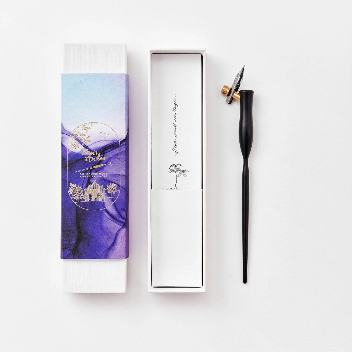 Tom's Studio Flourish Oblique Calligraphy Pen - Black