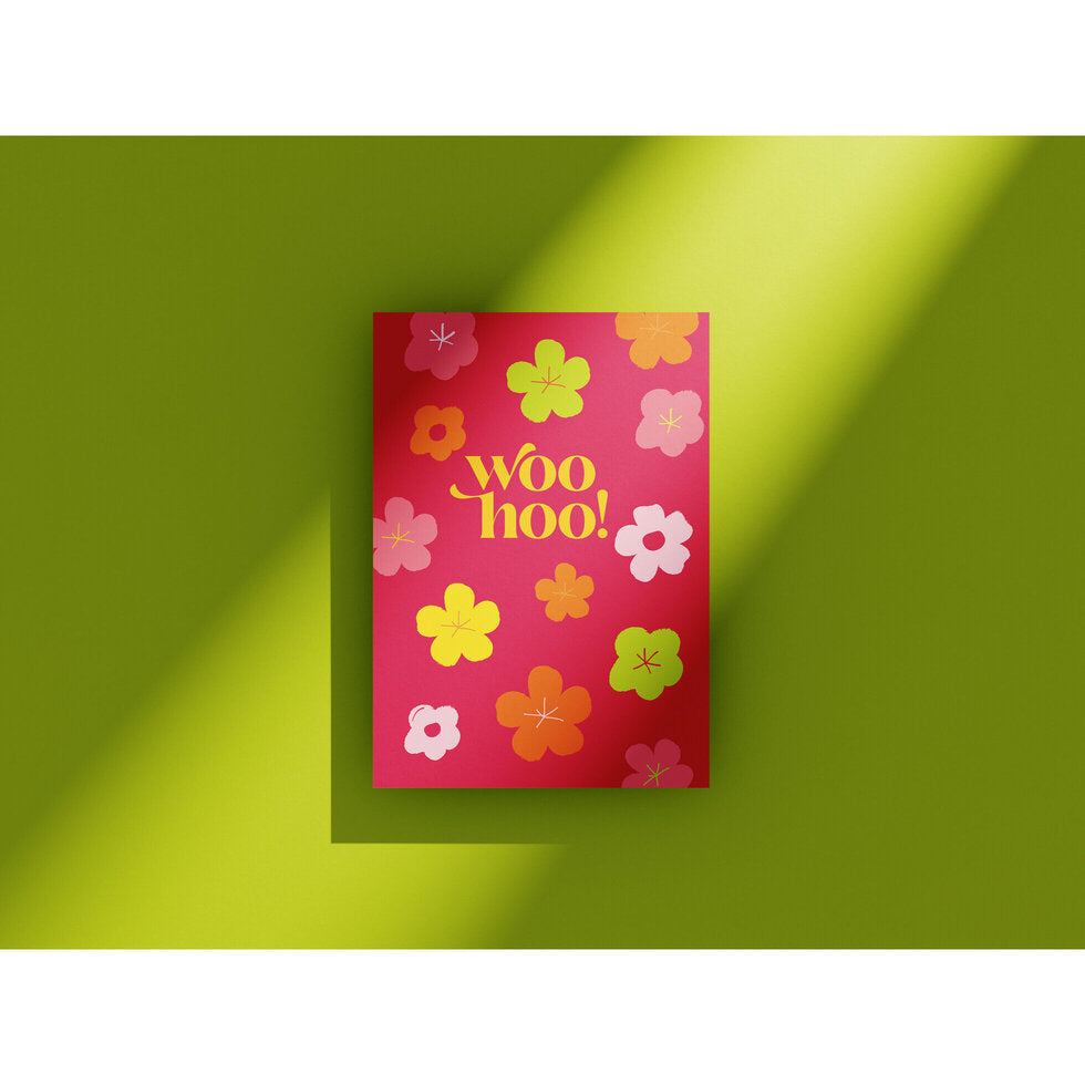 Dancing In The Rain Woo Hoo Flowers Greetings Card by Heyyy