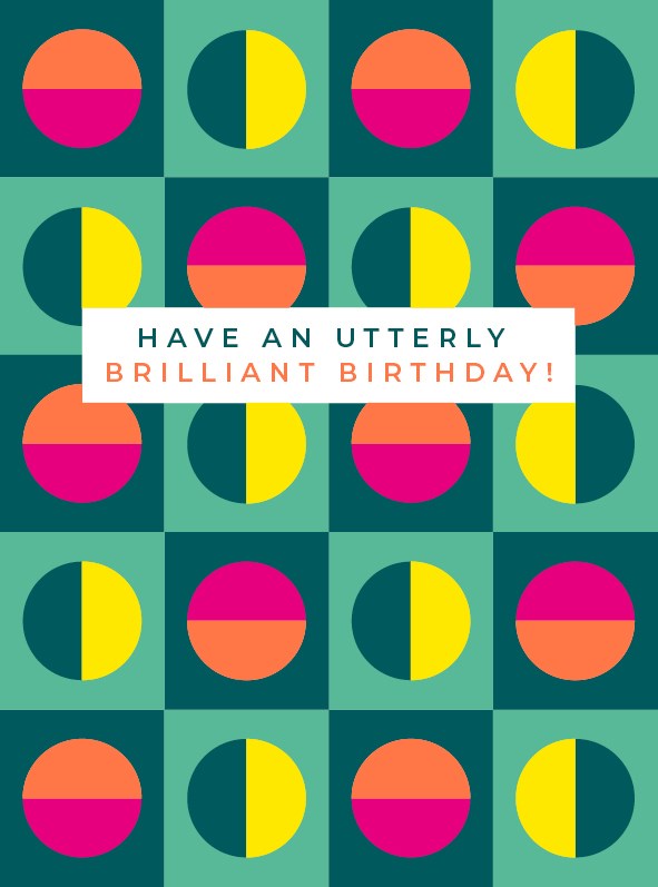 Utterly Brilliant Birthday Fluoro Card