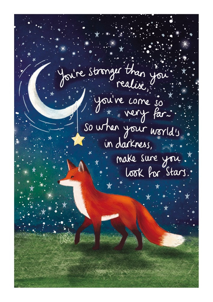 Look for Stars Fox Under the Moon Card