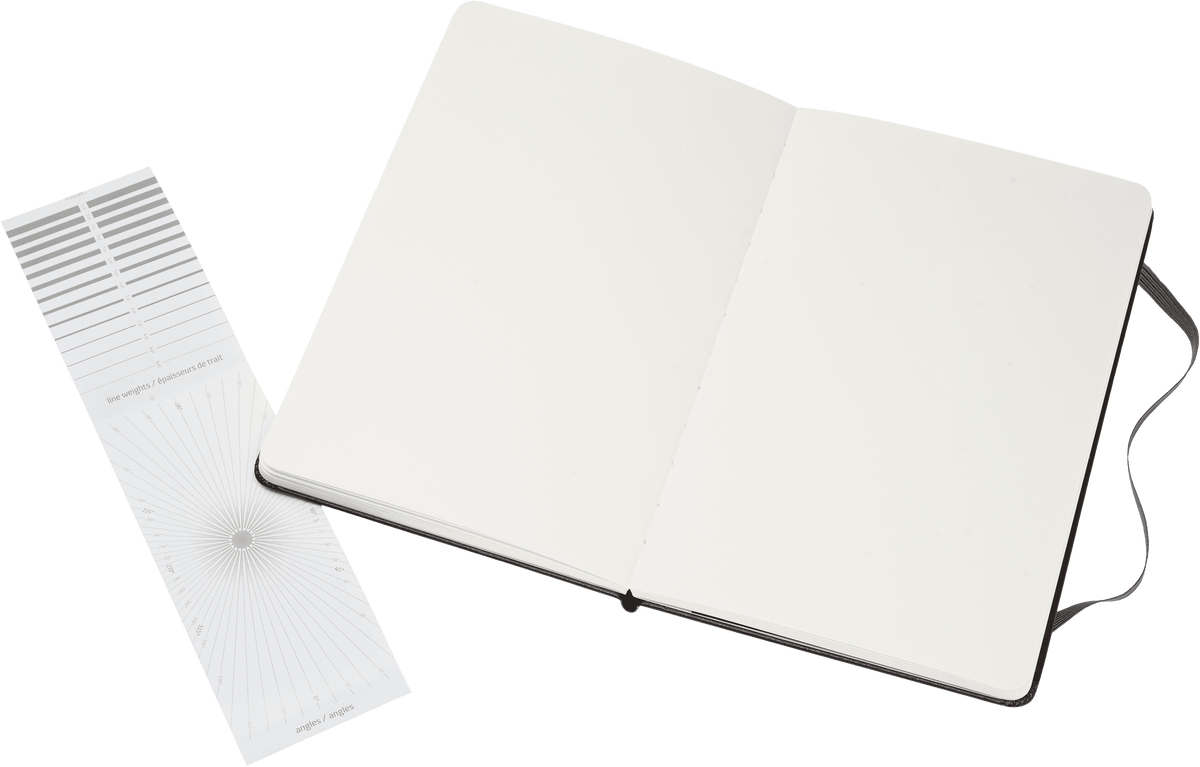Open Moleskine large watercolour notebook showing cold-pressed watercolour paper