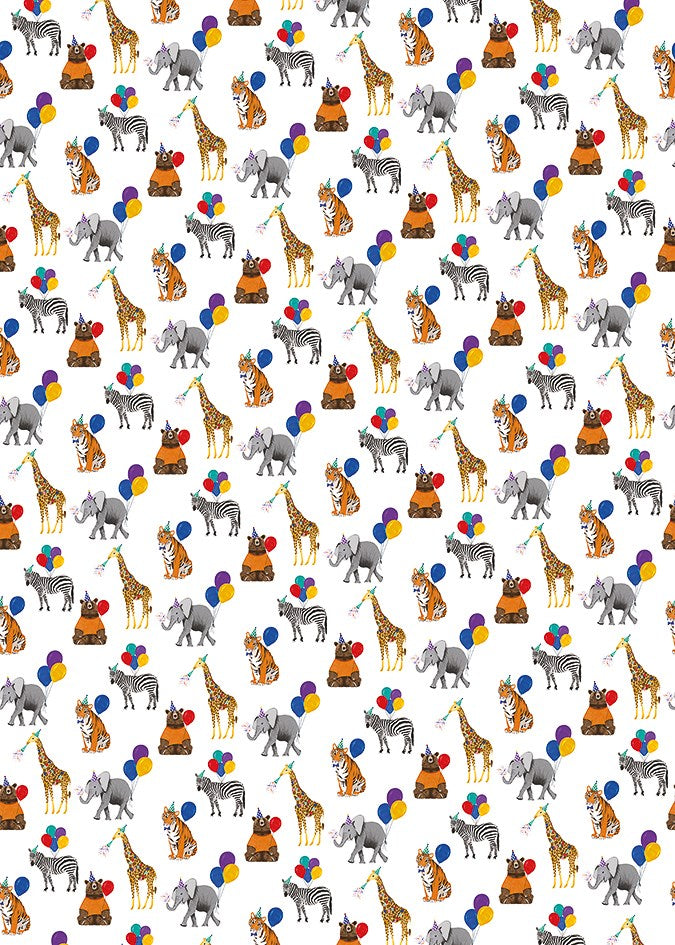 Bear and Giraffe Gift Wrap Sheet