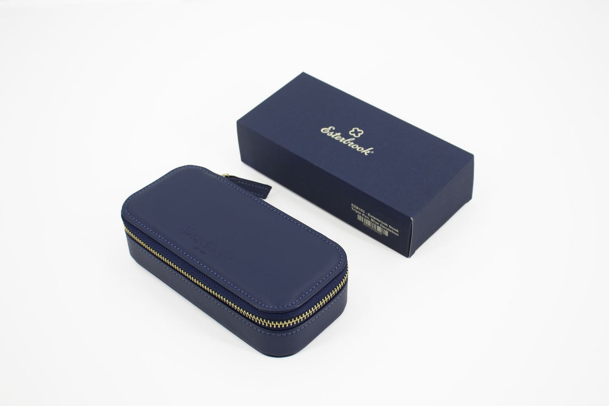 Esterbrook Triple Pen Nook in Blue Dandelion, open