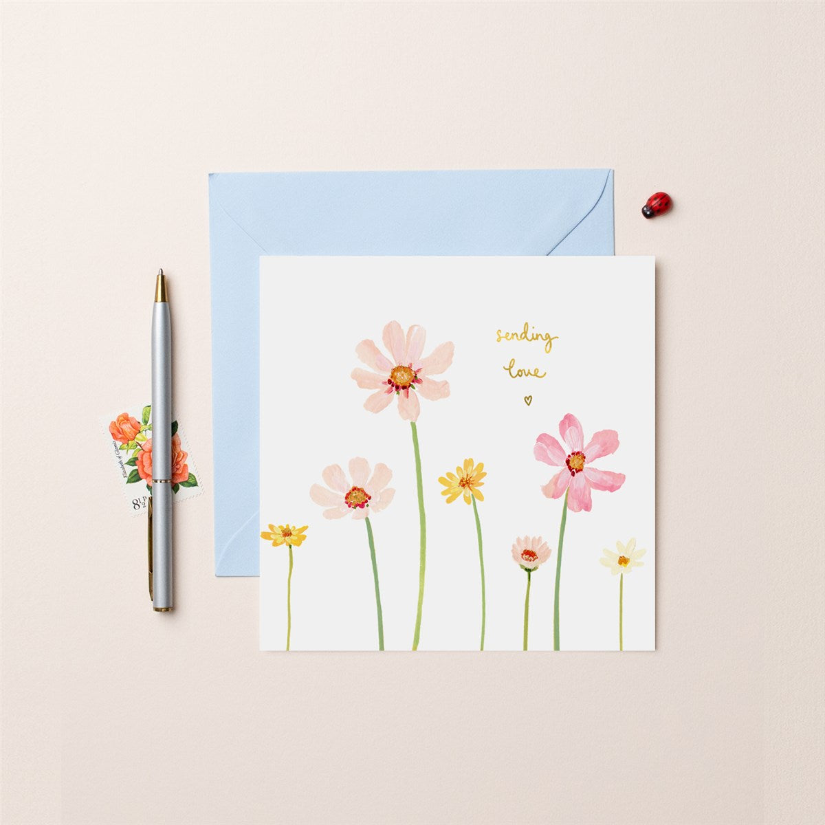 Flowers Sending Love Louise Mulgrew Card