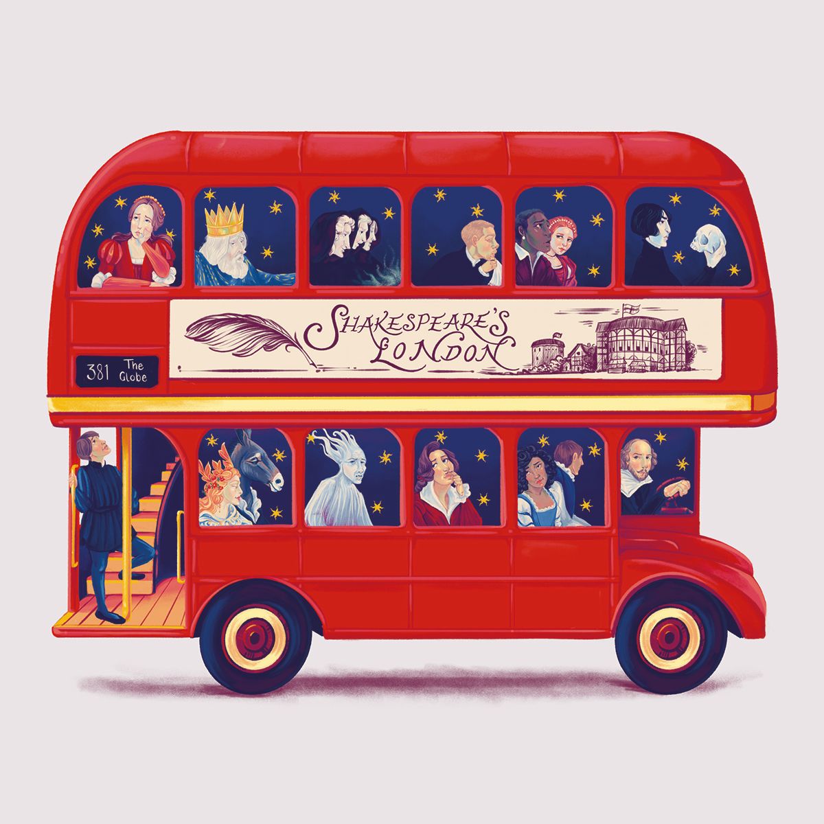 Alejandra Penaloza Shakespeare's London Bus Art Card