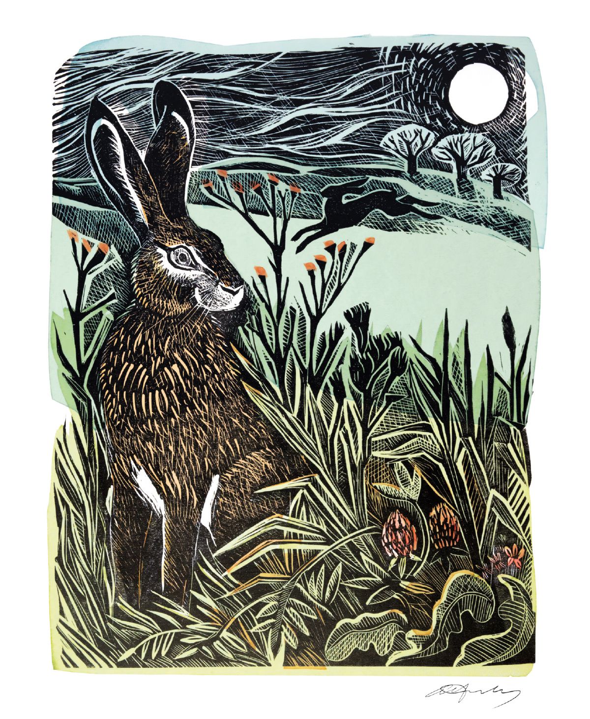 Angela Harding Hidden Hares Art Card