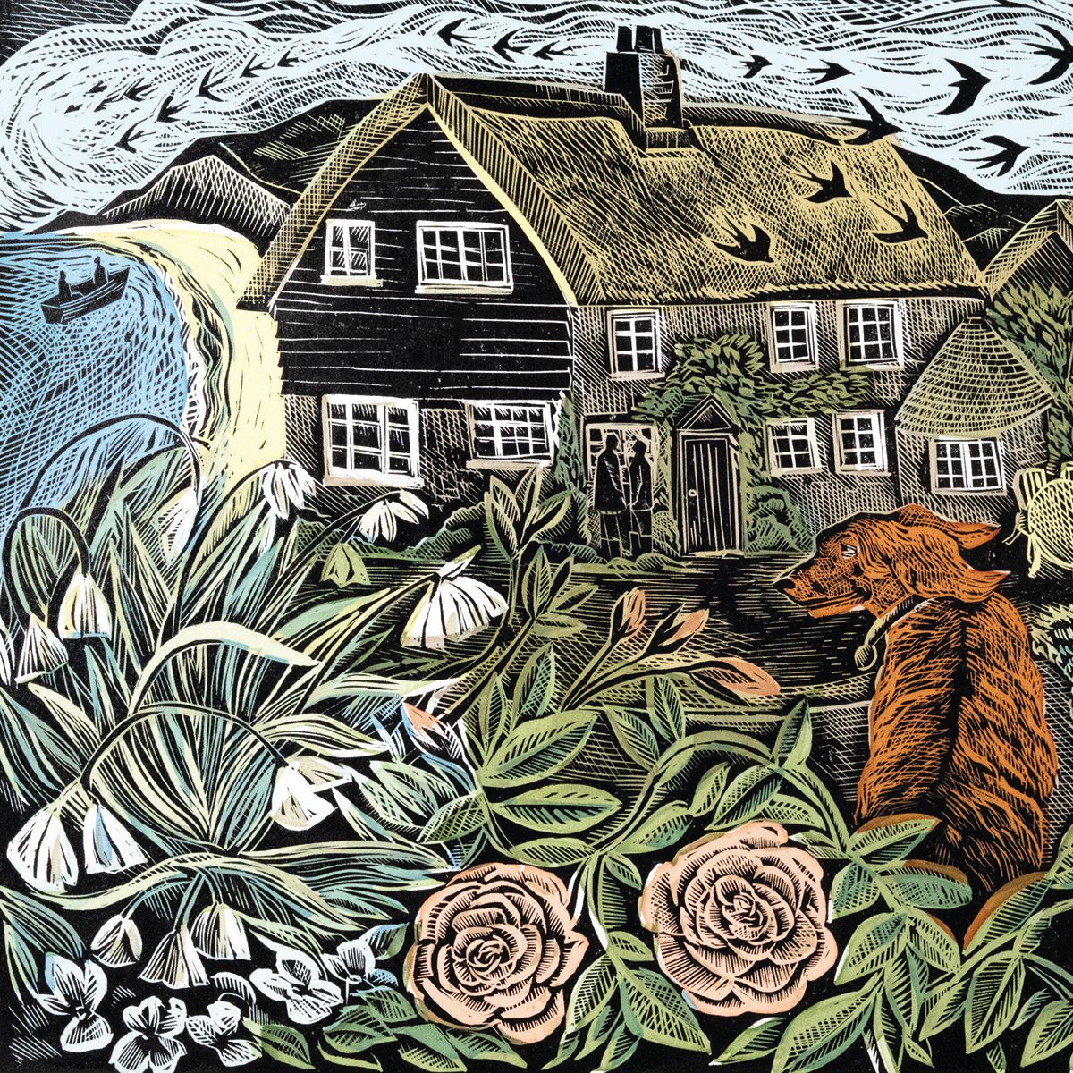Angela Harding Rose Cottage Art Card