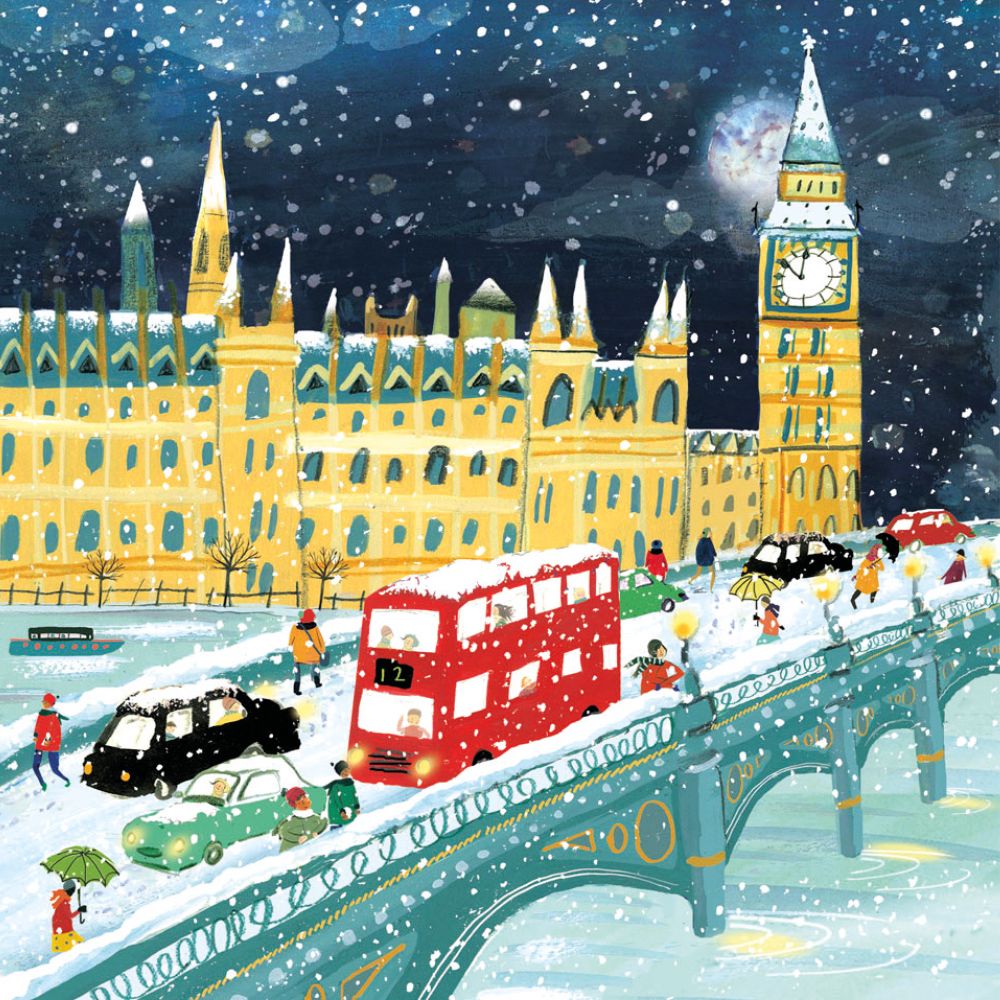 Clair Rossiter Snowing in London Christmas Card Pack