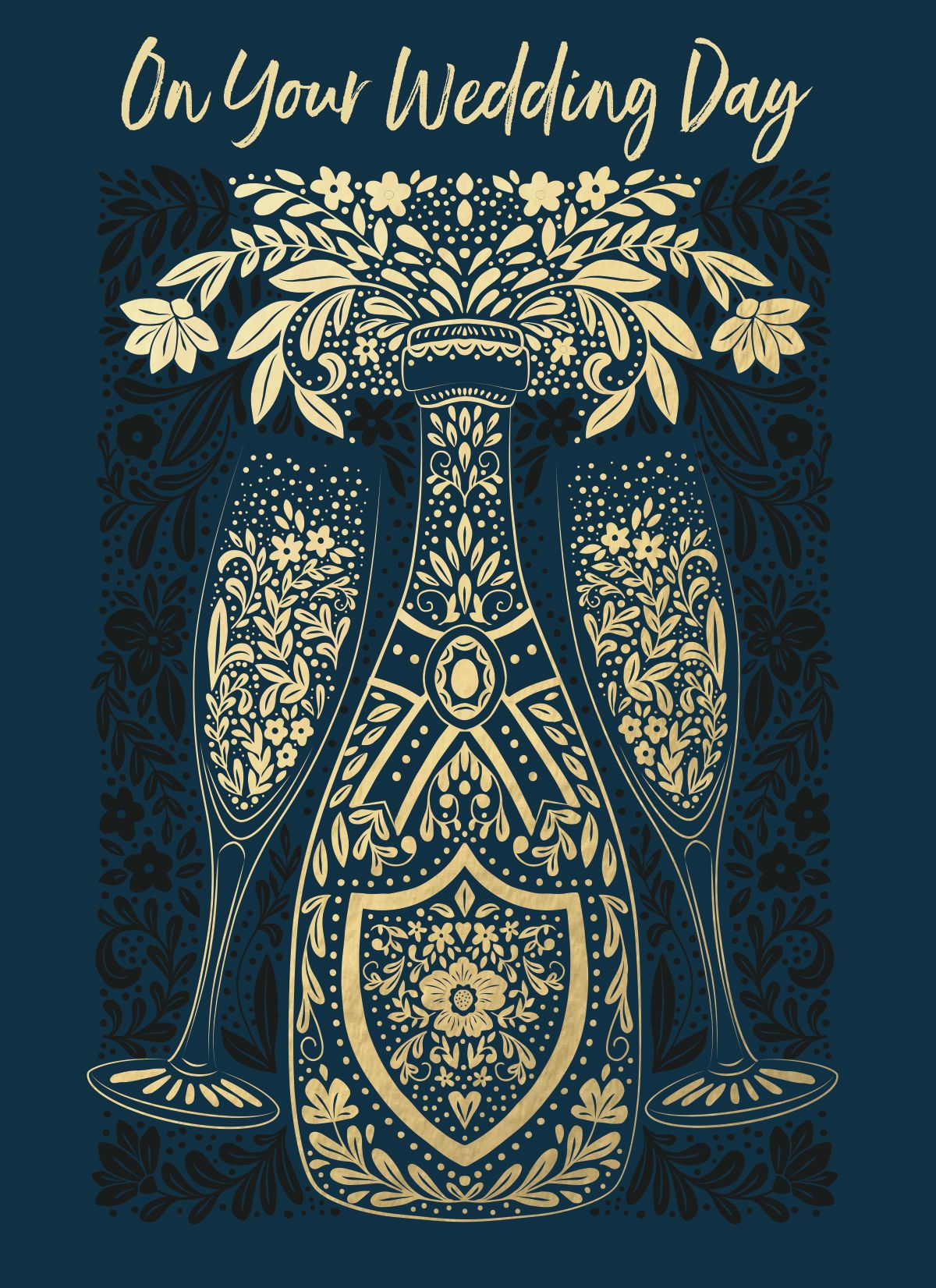 Claire Wilson Champagne Flutes Wedding Card