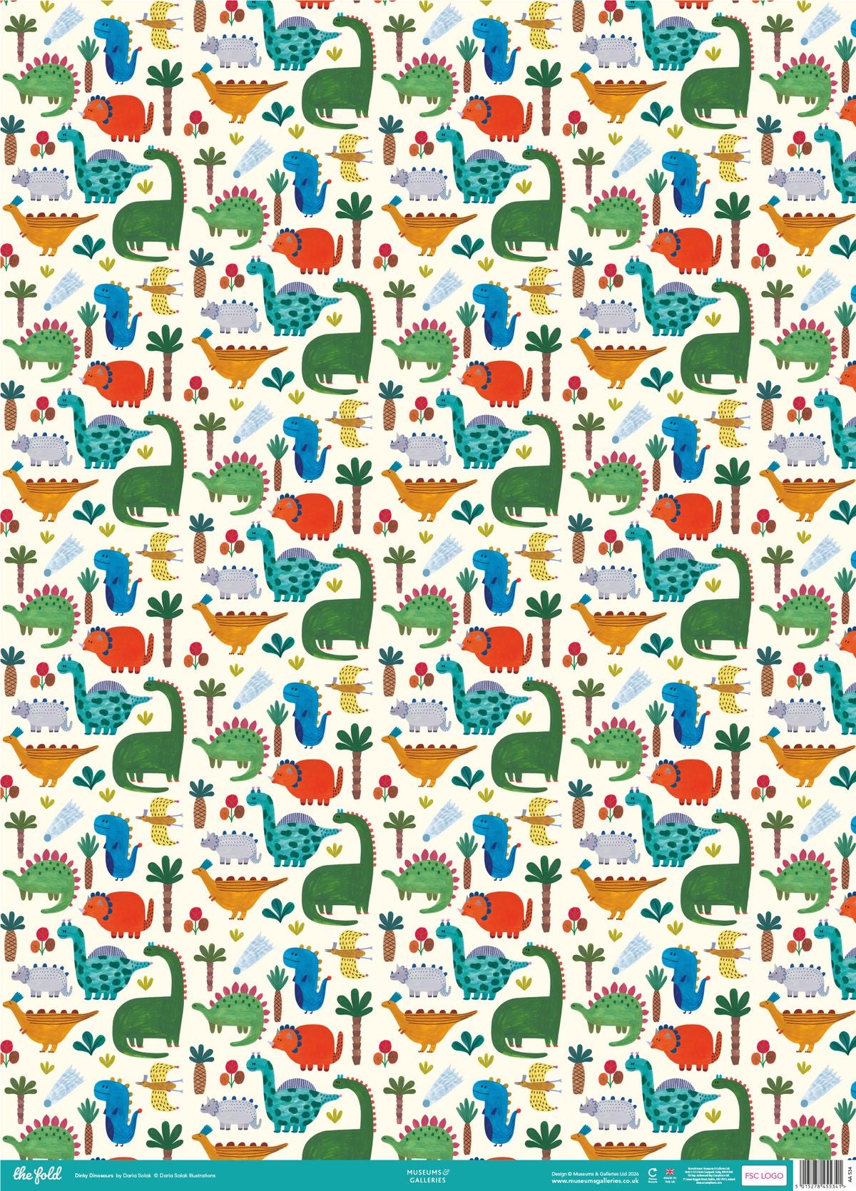Daria Solak Dinky Dinosaurs Gift Wrap
