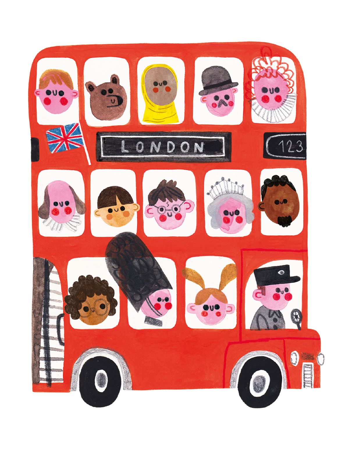 Daria Solak London Bus Greeting Card