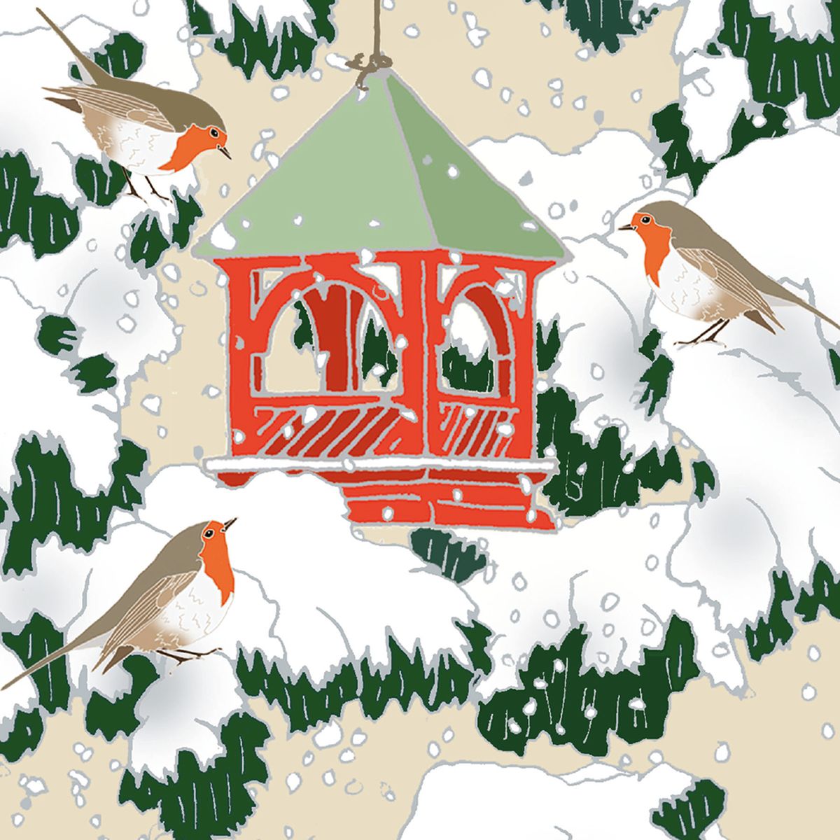 Emily Burningham Bird House in the Snow Christmas Card Pack