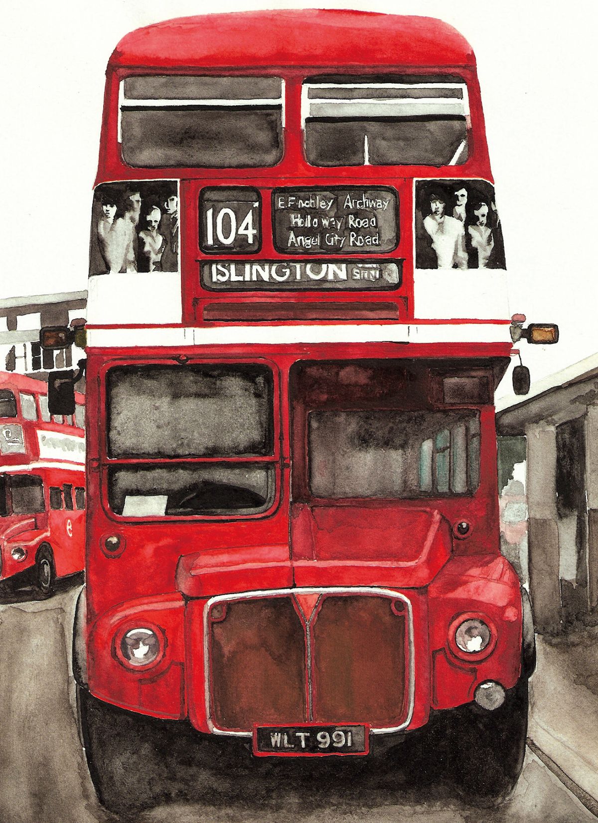 Frank Behnsen Routemaster Bus Art Card