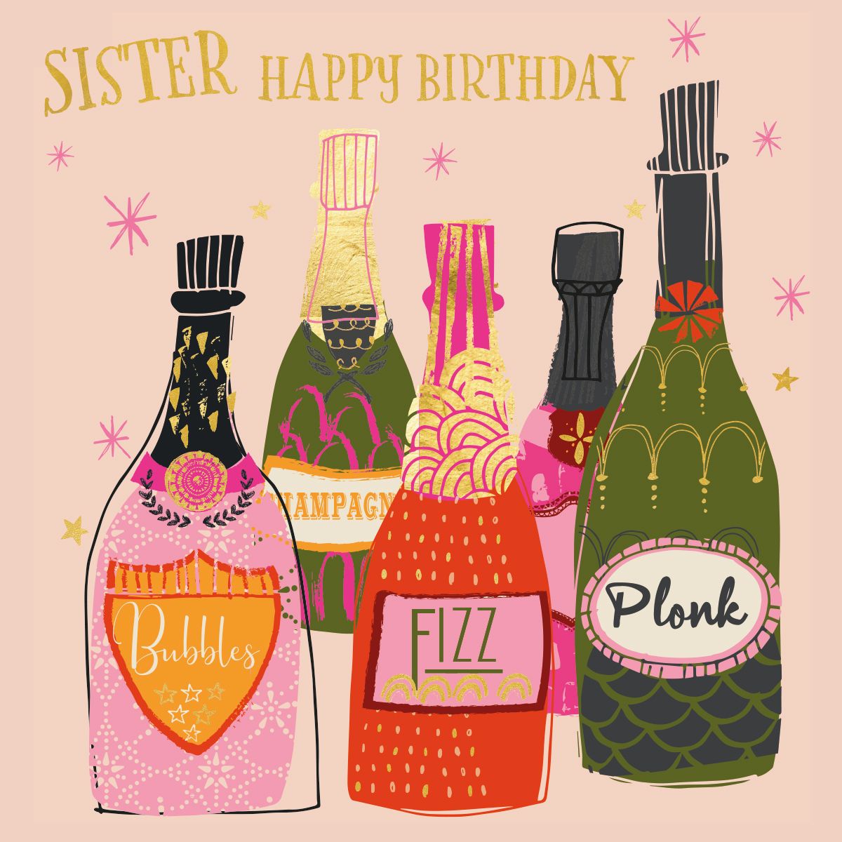 Helen Black Birthday Bubbly! Sister Card