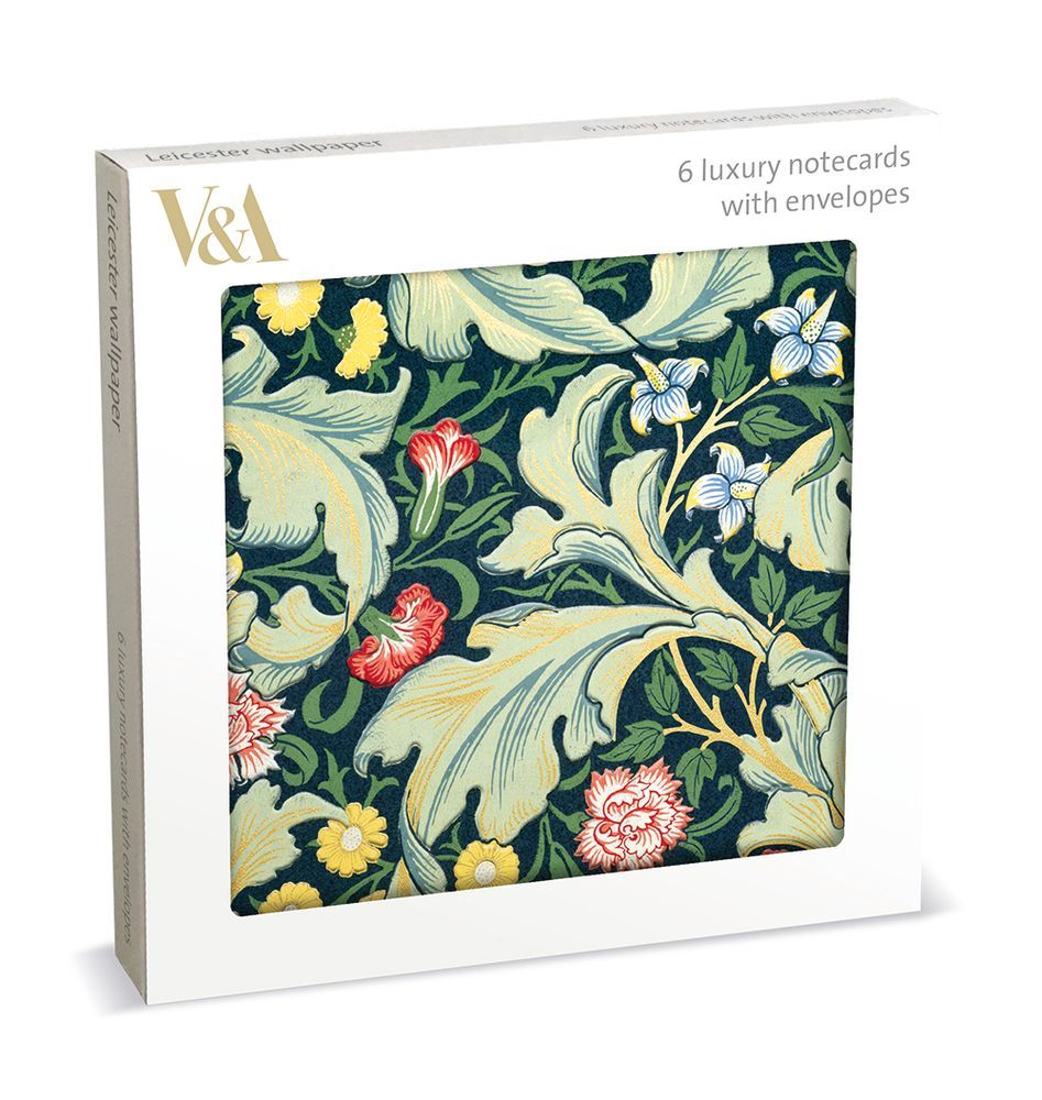 J.H. Dearle Leicester Wallpaper Luxury Square Notecards Wallet