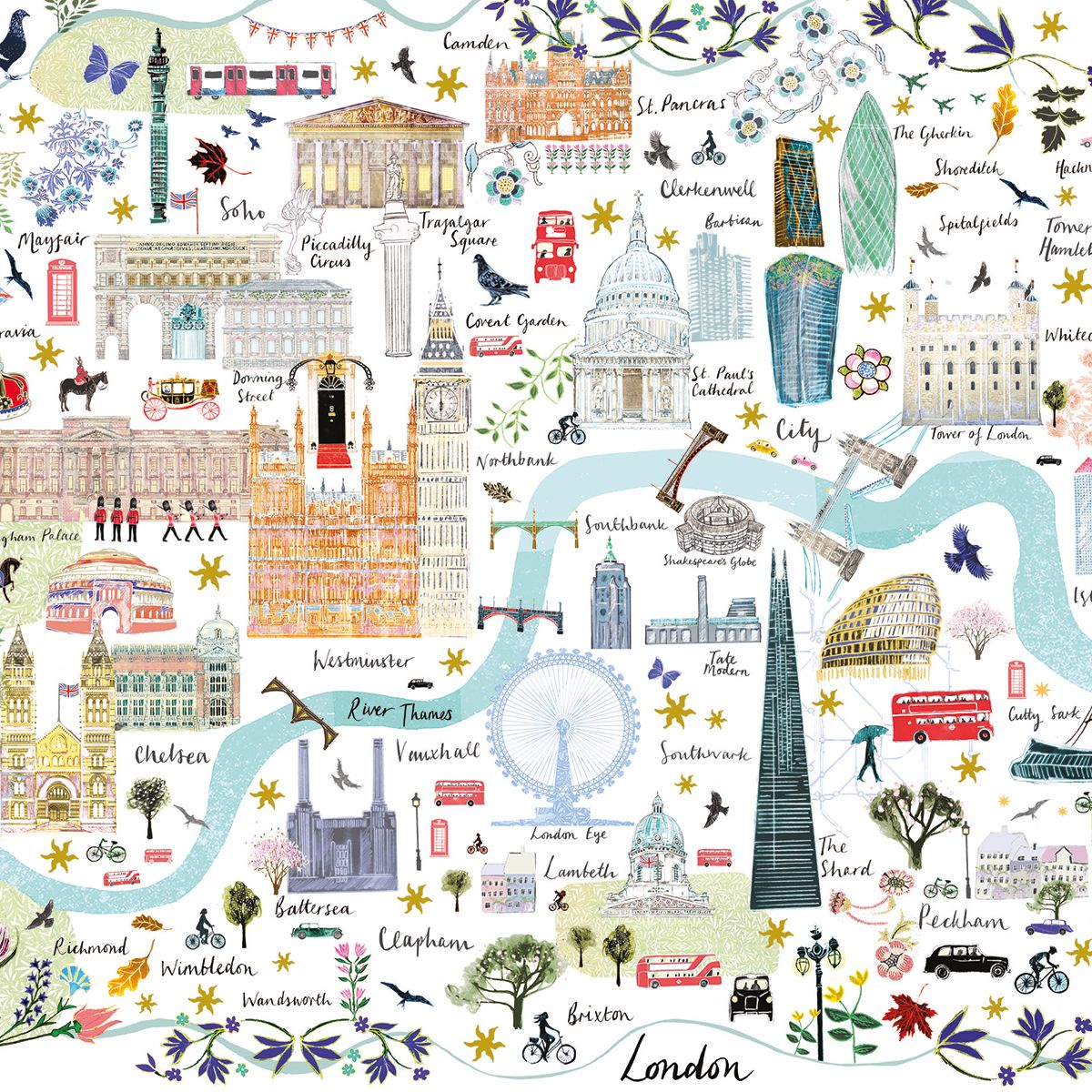 Josie Shenoy London Map Art Card