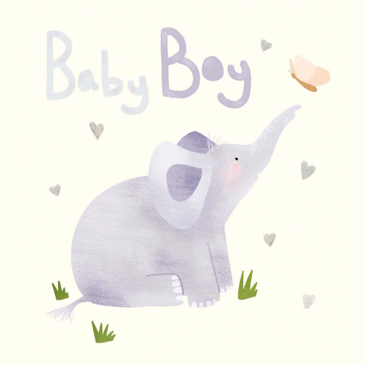 Katie Wells Baby Elephant New Baby Card