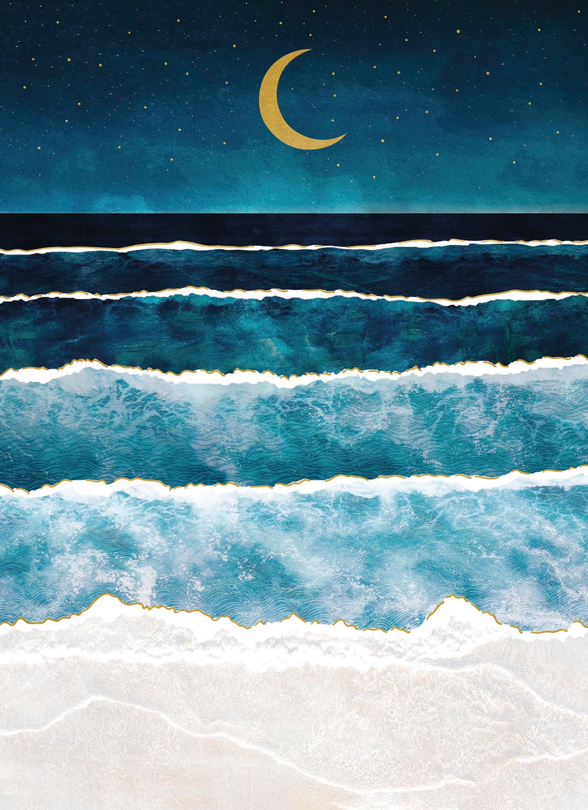 The Fold Midnight Surf Greeting Card