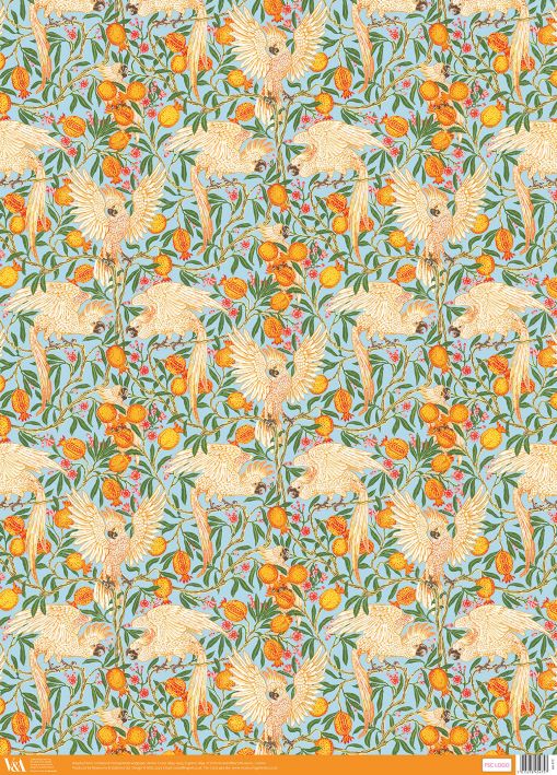 Walter Crane Cockatoo and Pomegranate Gift Wrap