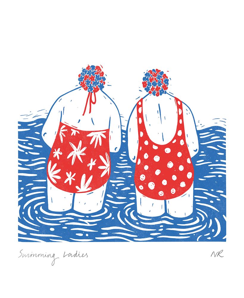 Natasha Robinson Swimming Ladies Art Card