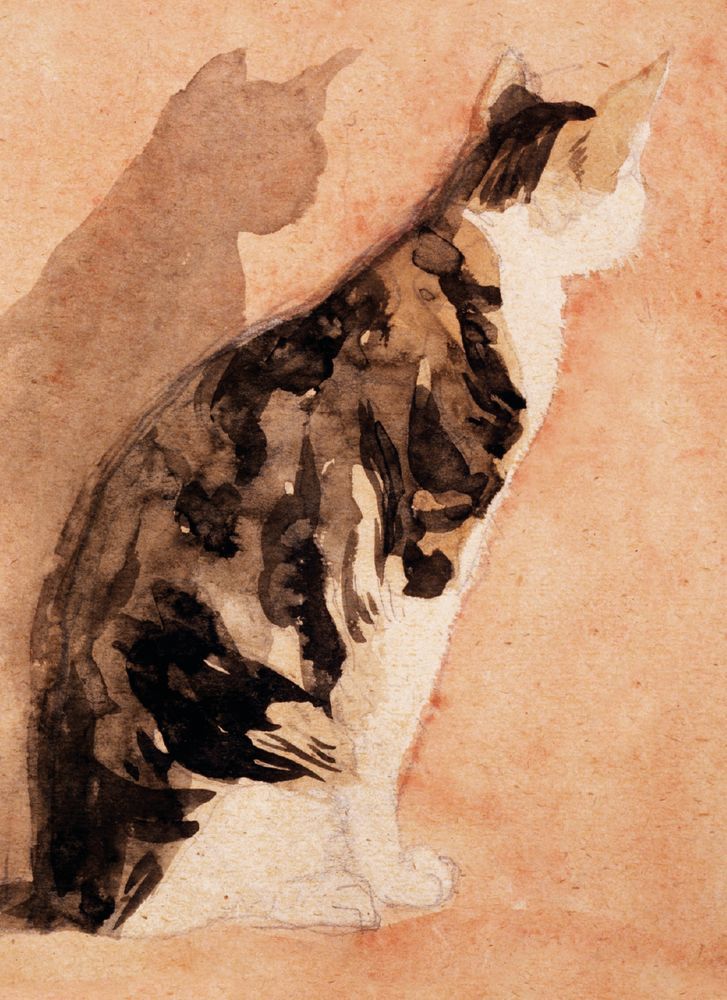 Gwen John Seated Cat Art Card