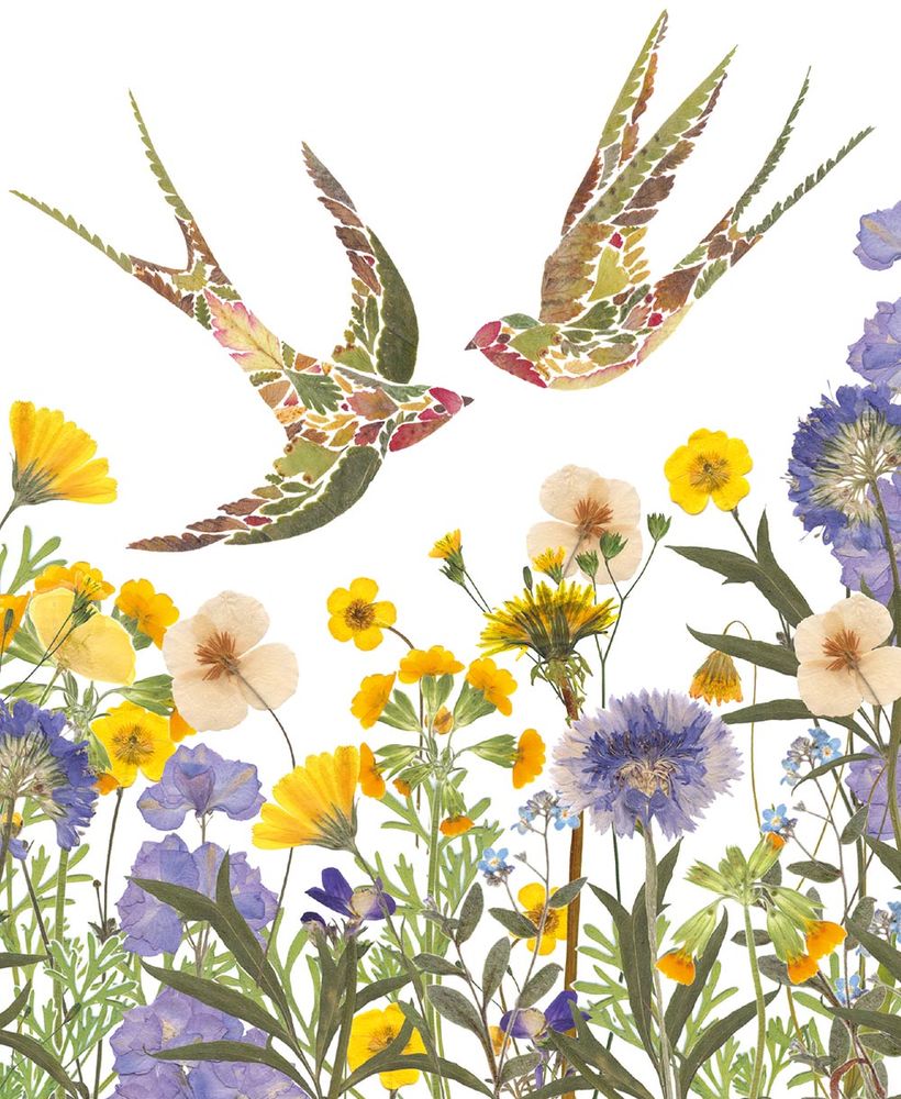 Helen Ahpornsiri Meadow Swallows Art Card