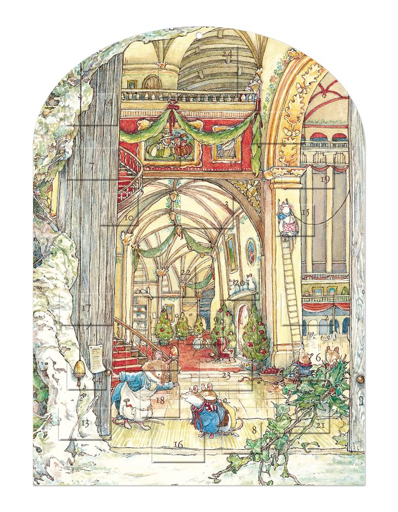 Jill Barklem Midwinter Preperations Advent Calendar Card
