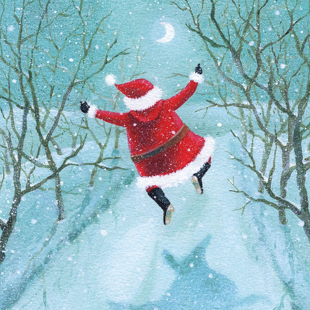 Claire Henley Skipping Santa Christmas Card Pack