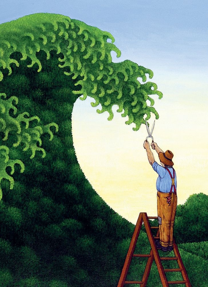 Larry Smart Topiary Wave Art Card
