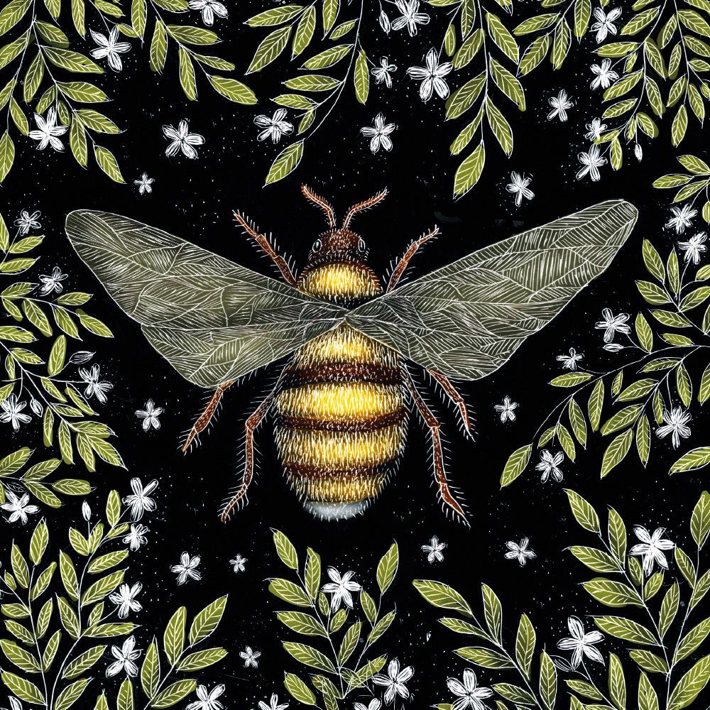 Catherine Rowe Honey Bee Art Card