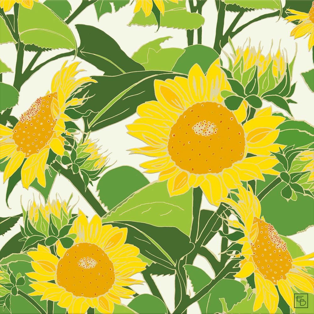 Emily Burningham Sunflowers Art Card