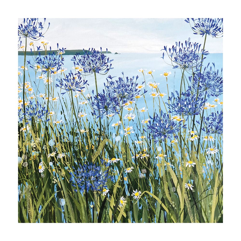 Claire Henley Daisies and Agapanthus Art Card