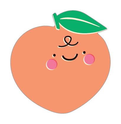 Sweet Peach Metal Pin Badge