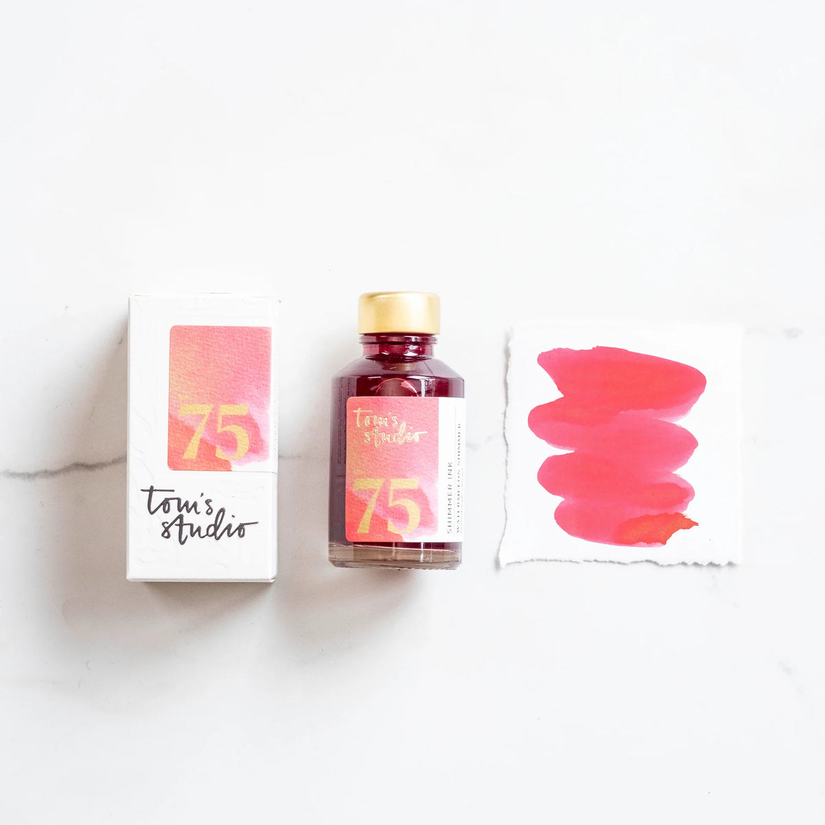 Shimmer Fountain Pen Ink - 75 Watermelon Shimmer
