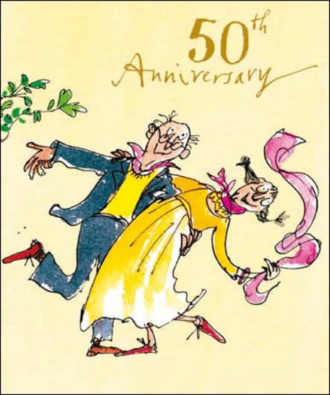 Golden 50th Anniversary Greeting Card